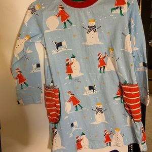 Snowman cotton print dress